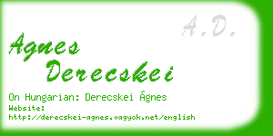 agnes derecskei business card